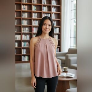 Mine Tank Blouse with Loop Design Size Large